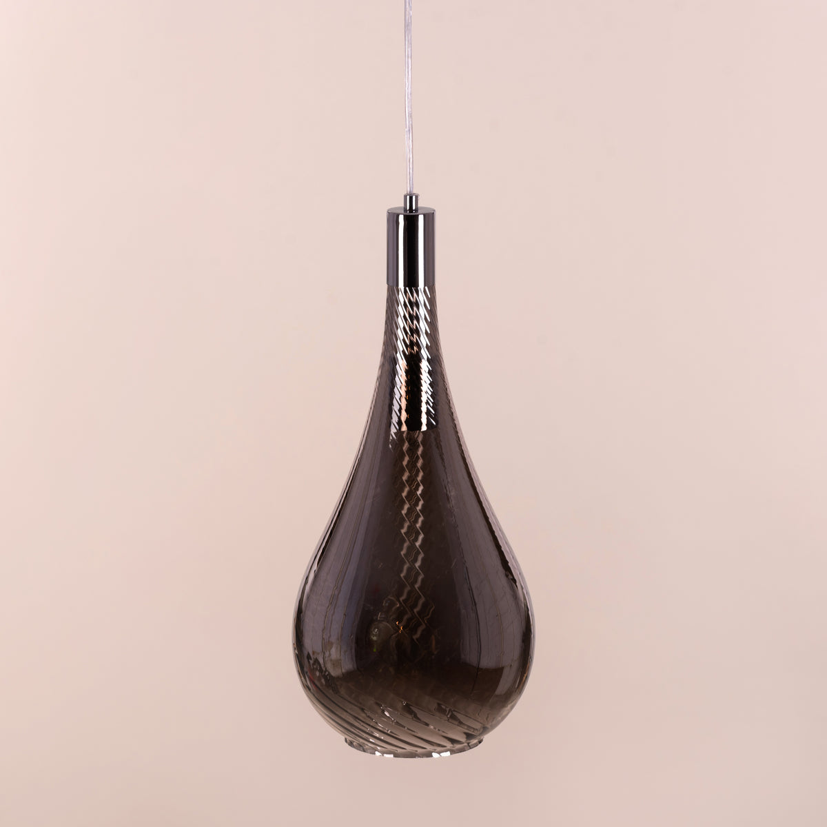 مصباح متدلٍ زجاجي "كيب ماي لاف" (رمادي داكن)