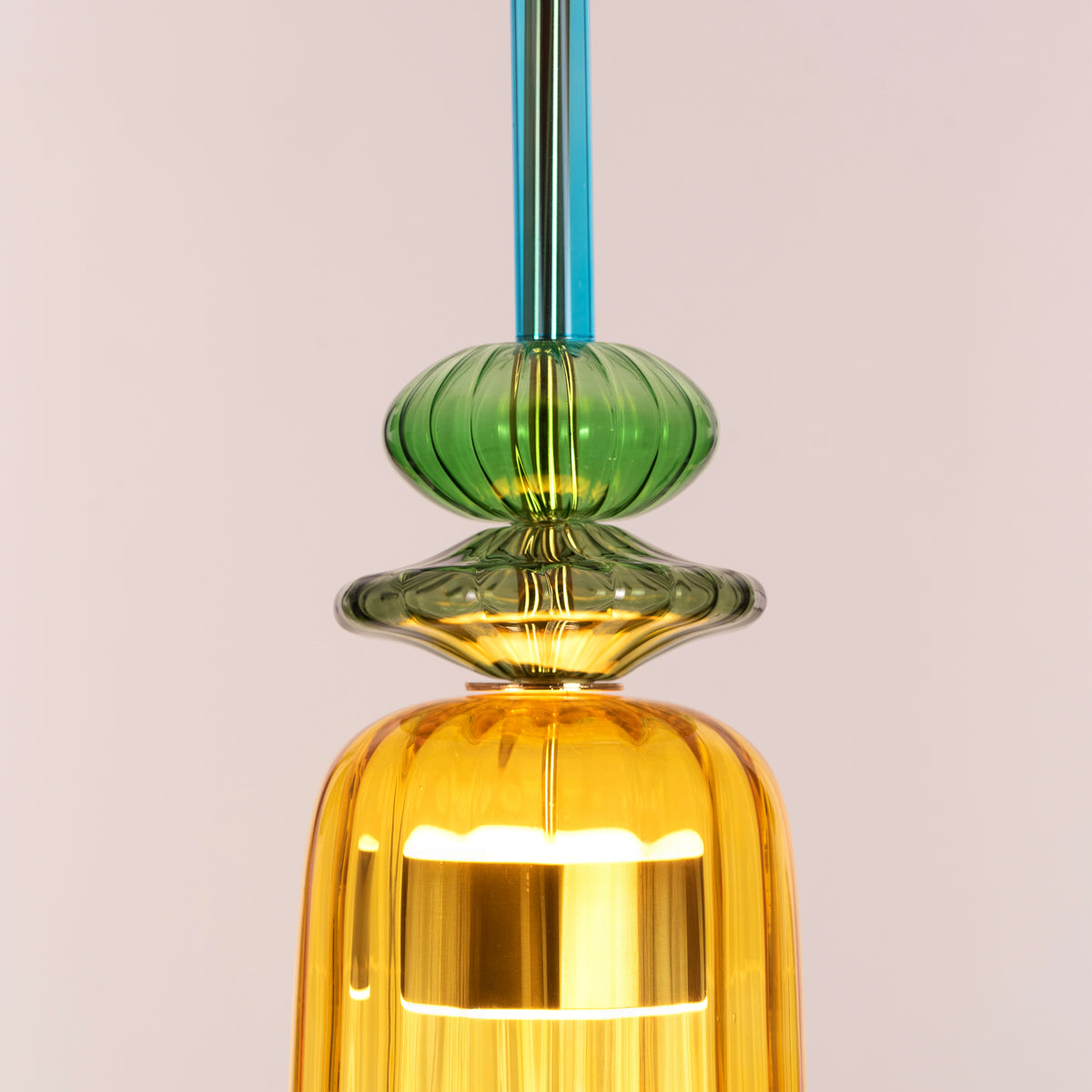 Tropical Treat (Gold, Built-In LED) Glass Pendant Light