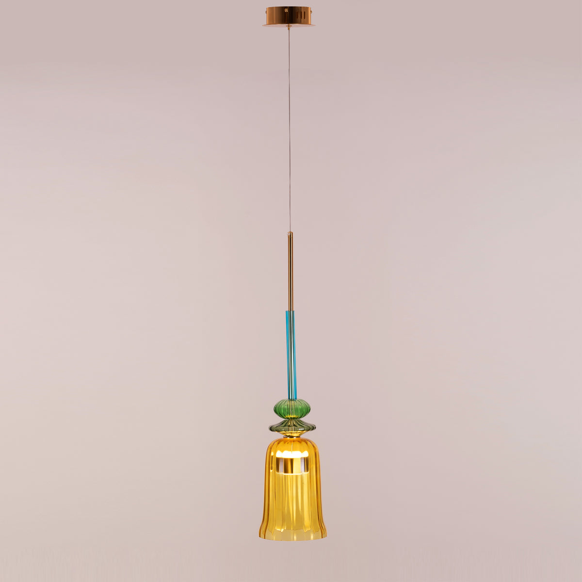Tropical Treat (Gold, Built-In LED) Glass Pendant Light
