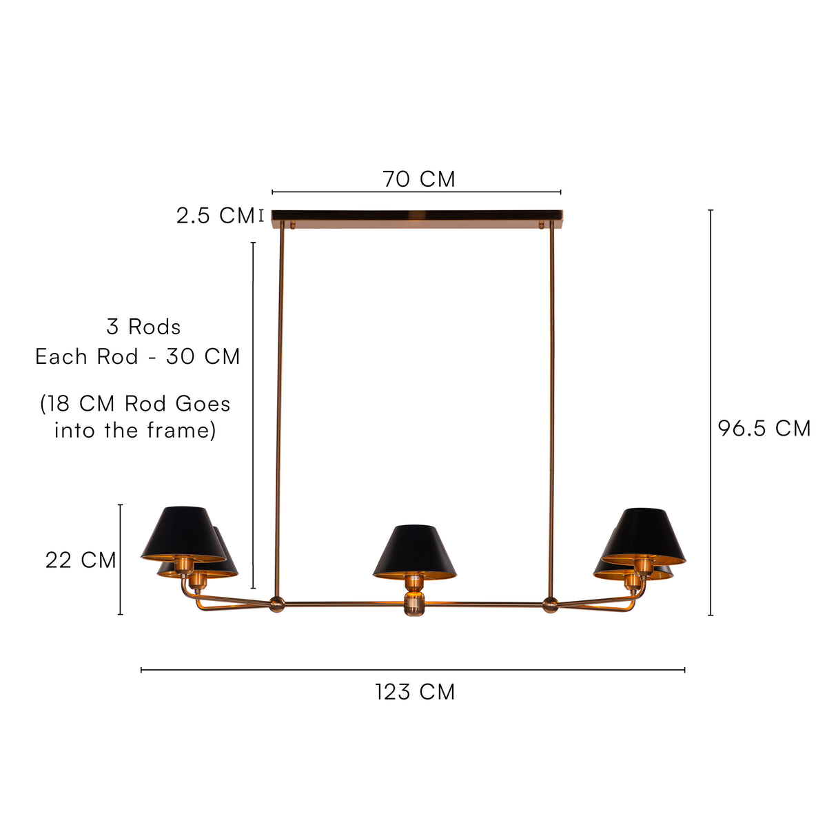 King Is Gone (Gold, Black) Chandelier