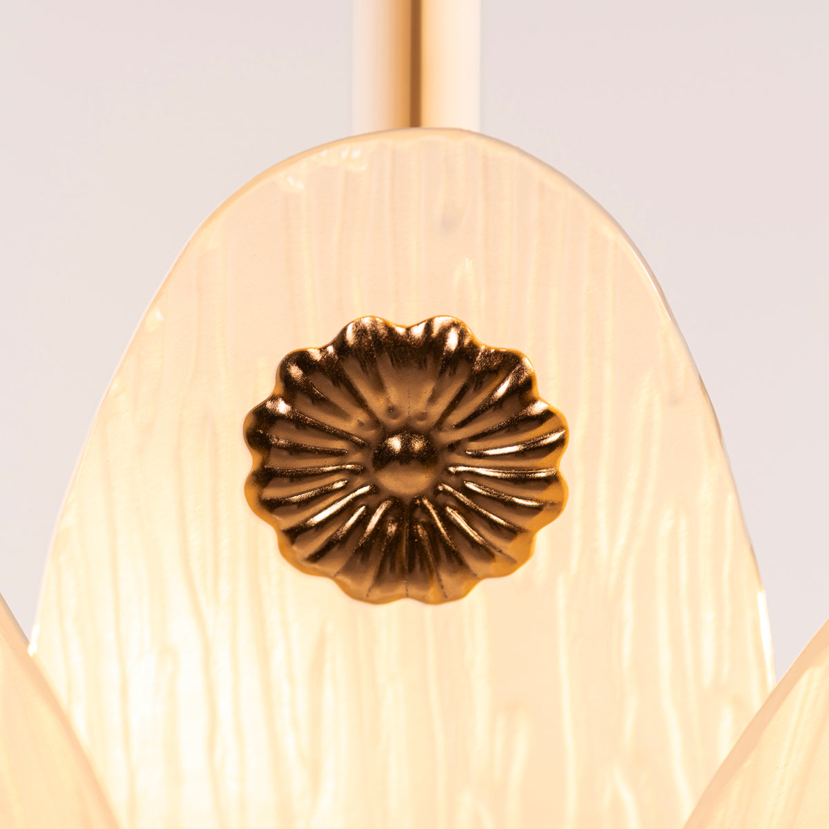 Althea (Gold, White) Frosted with Textured Glass Chandelier