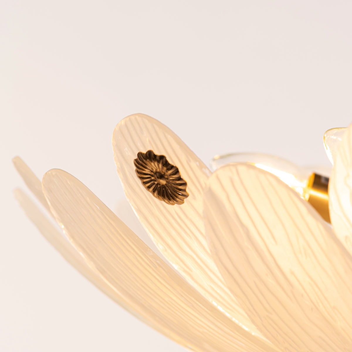 Althea (Gold, White) Frosted with Textured Glass Chandelier