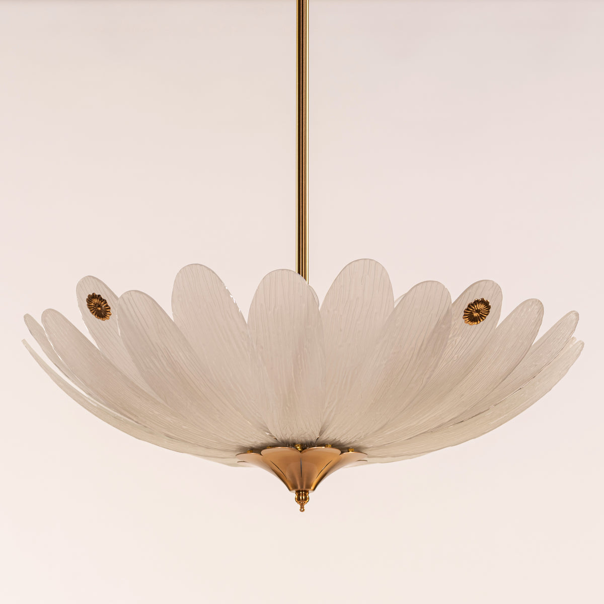 Althea (Gold, White) Frosted with Textured Glass Chandelier