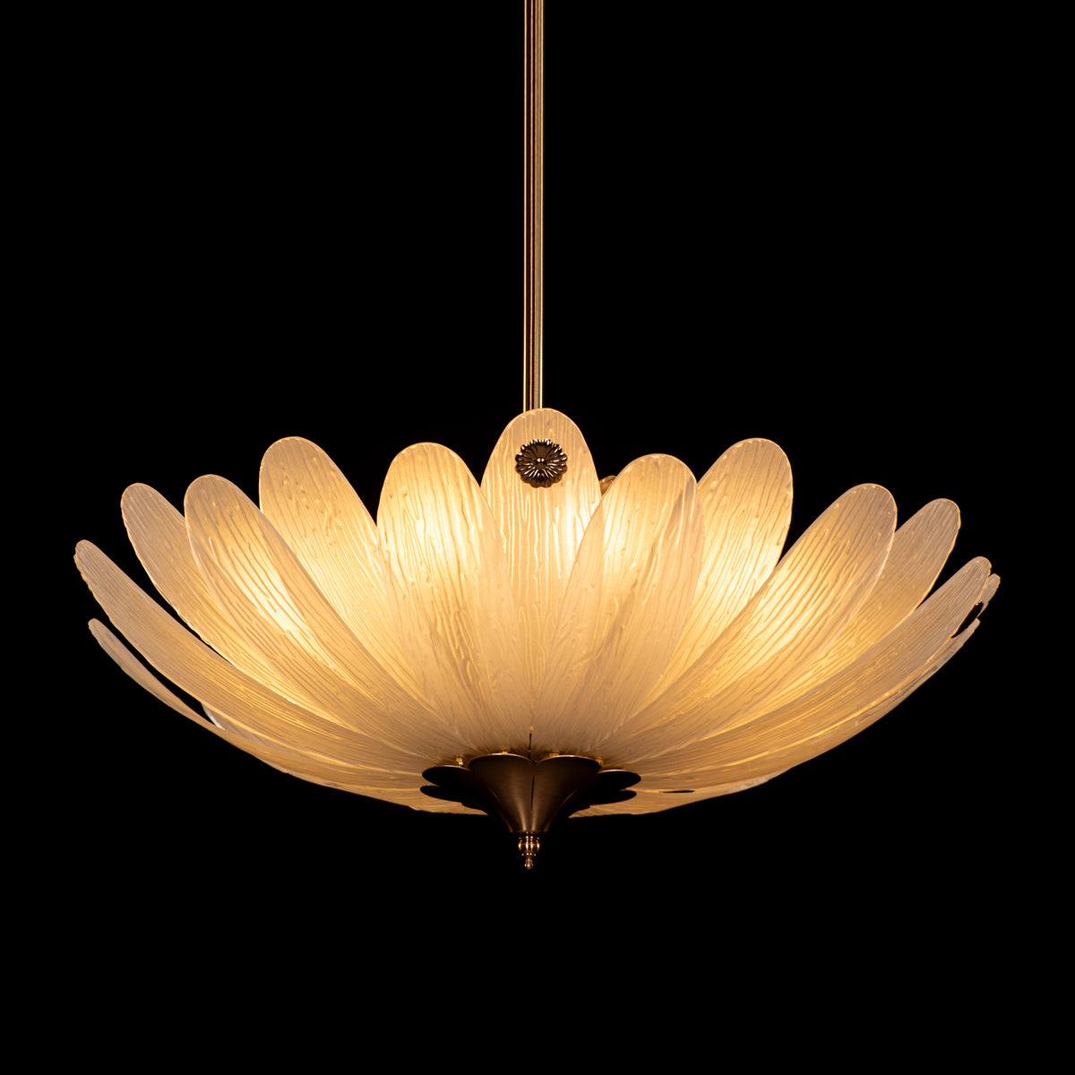 Althea (Gold, White) Frosted with Textured Glass Chandelier