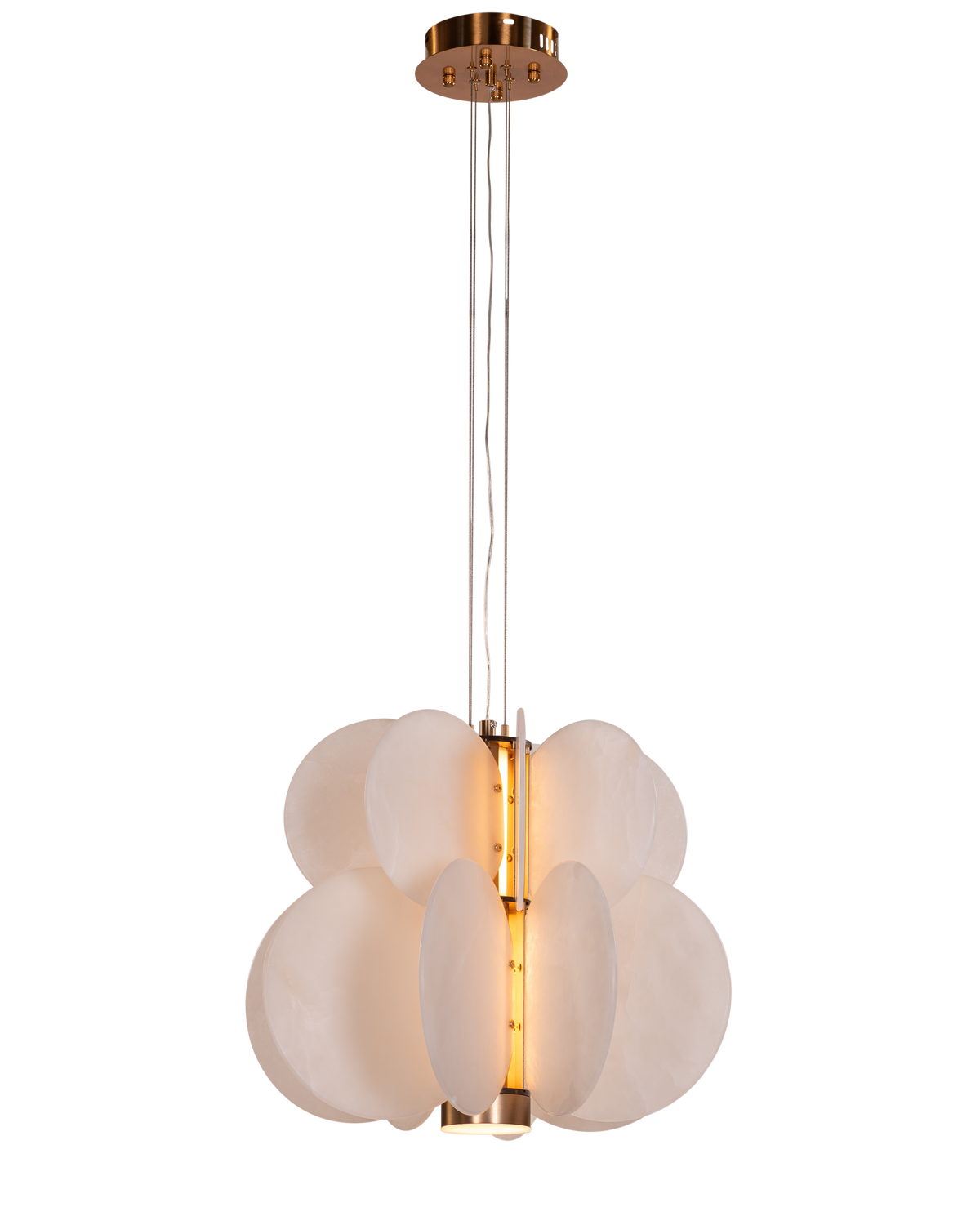 Anisora (White, Gold) 3 Color LED Natural White Spanish Alabaster Chandelier