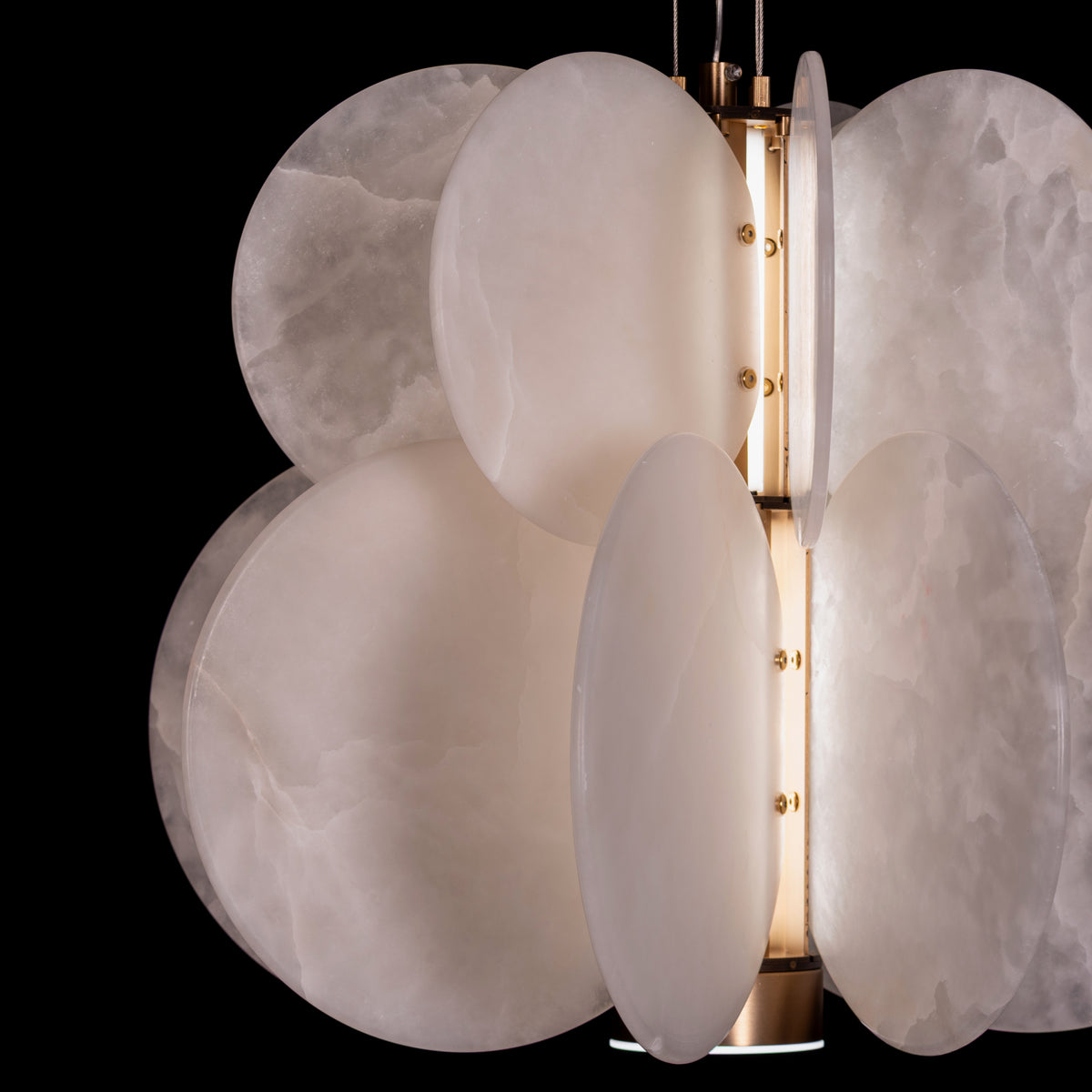 Anisora (White, Gold) 3 Color LED Natural White Spanish Alabaster Chandelier