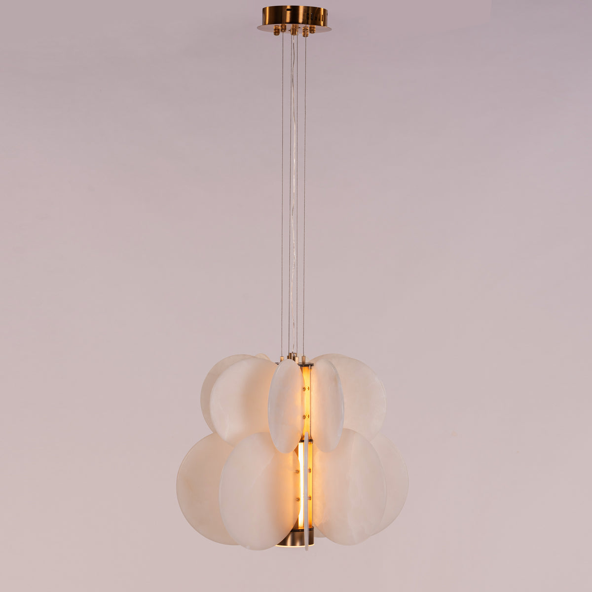 Anisora (White, Gold) 3 Color LED Natural White Spanish Alabaster Chandelier