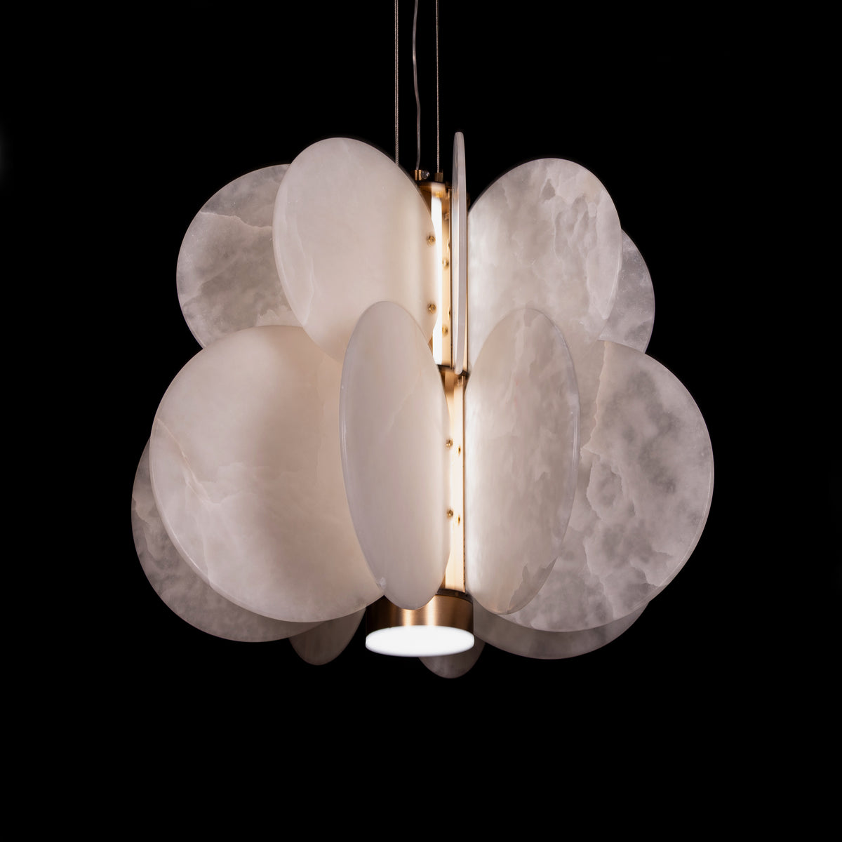 Anisora (White, Gold) 3 Color LED Natural White Spanish Alabaster Chandelier