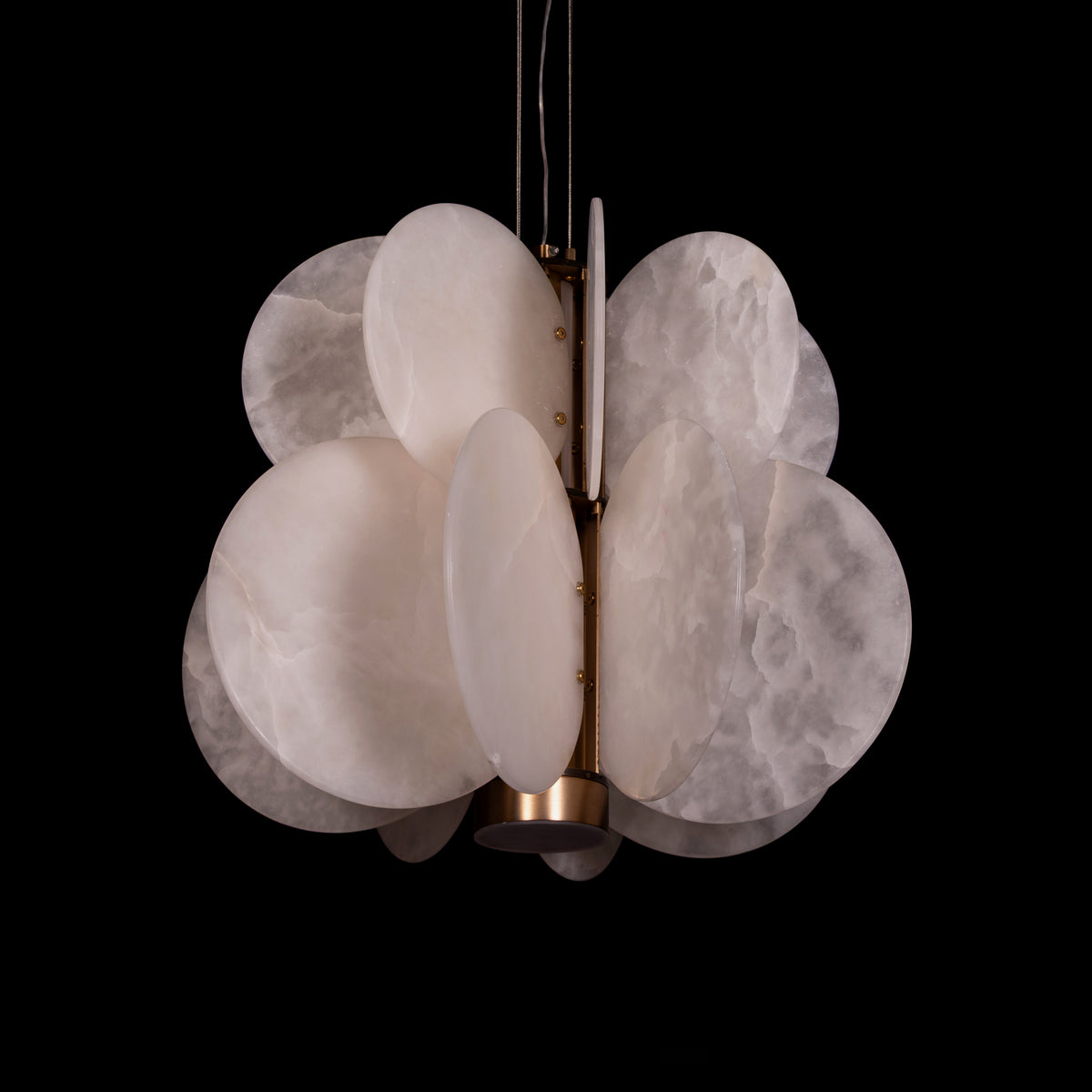 Anisora (White, Gold) 3 Color LED Natural White Spanish Alabaster Chandelier