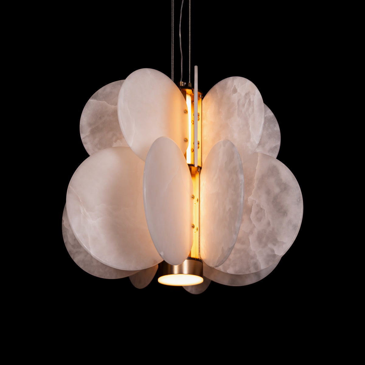 Anisora (White, Gold) 3 Color LED Natural White Spanish Alabaster Chandelier