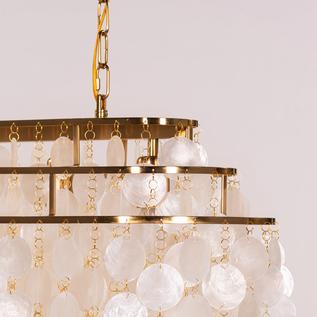 Moonstone (Rectangular, Gold, White) Mother Of Pearl Chandelier