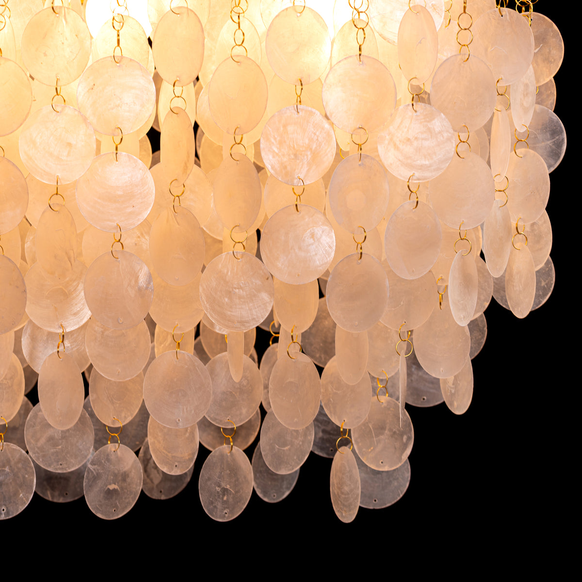 Moonstone (Rectangular, Gold, White) Mother Of Pearl Chandelier