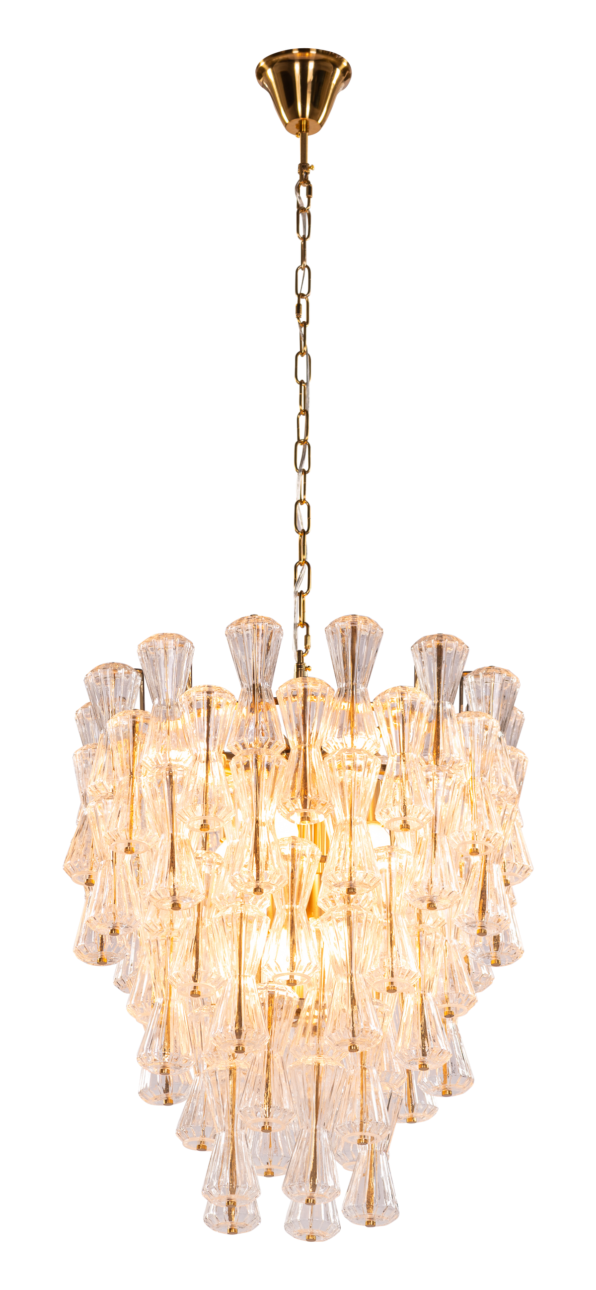 Light Rain (Gold) Textured Glass Chandelier