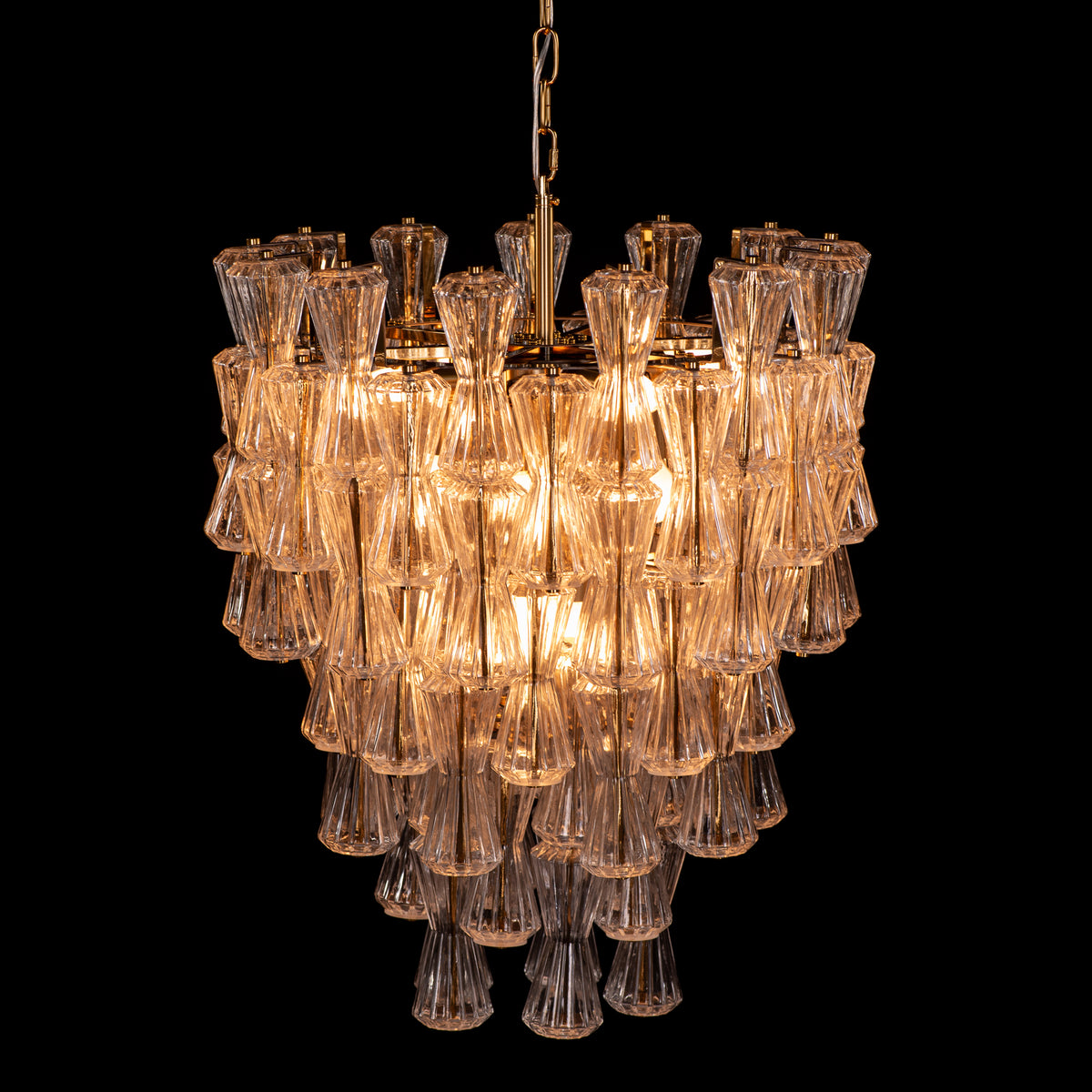 Light Rain (Gold) Textured Glass Chandelier