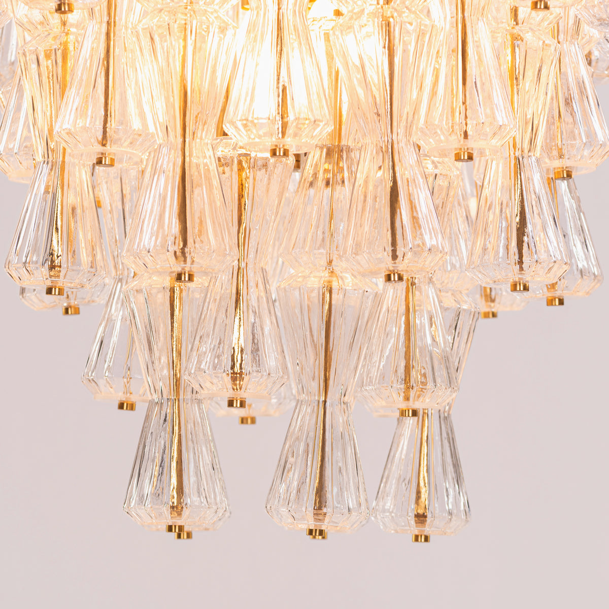 Light Rain (Gold) Textured Glass Chandelier