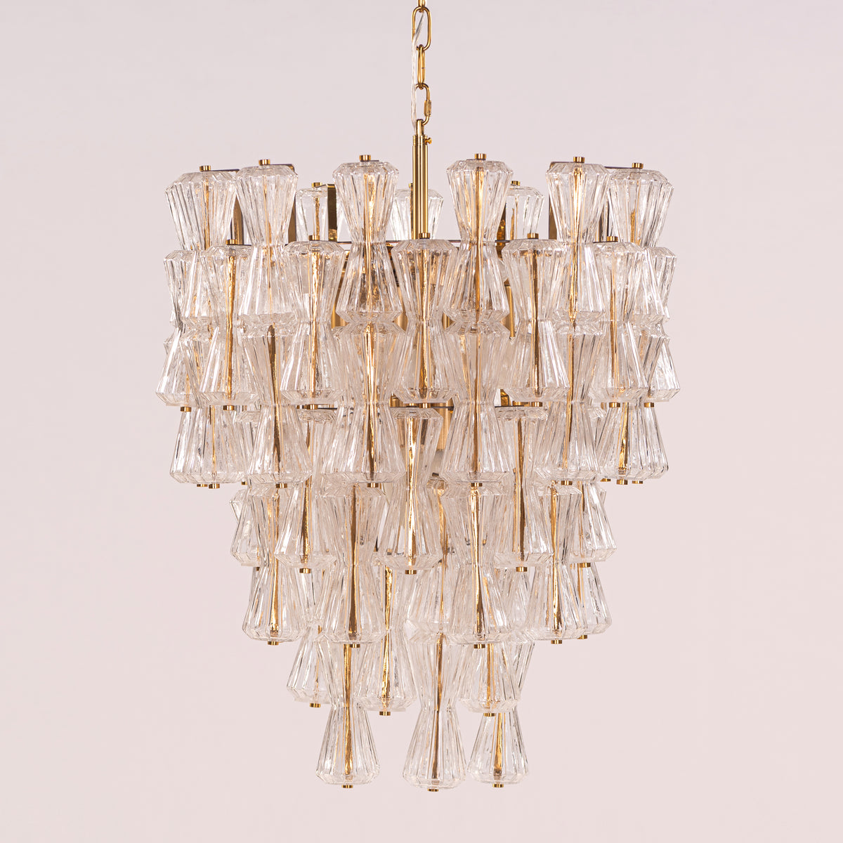 Light Rain (Gold) Textured Glass Chandelier