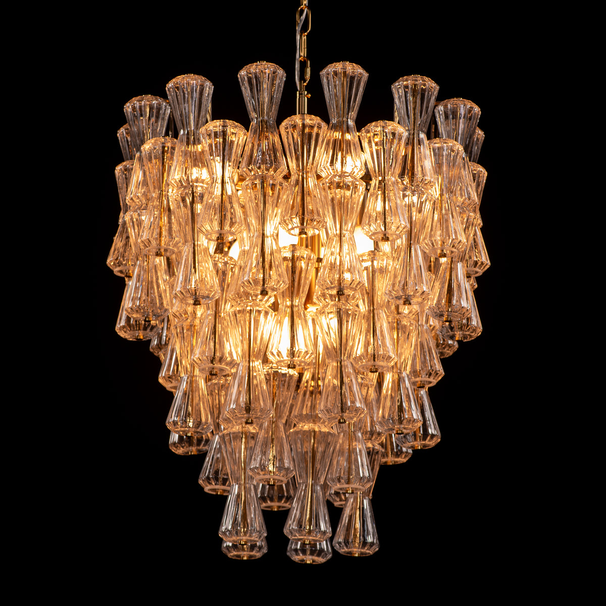 Light Rain (Gold) Textured Glass Chandelier