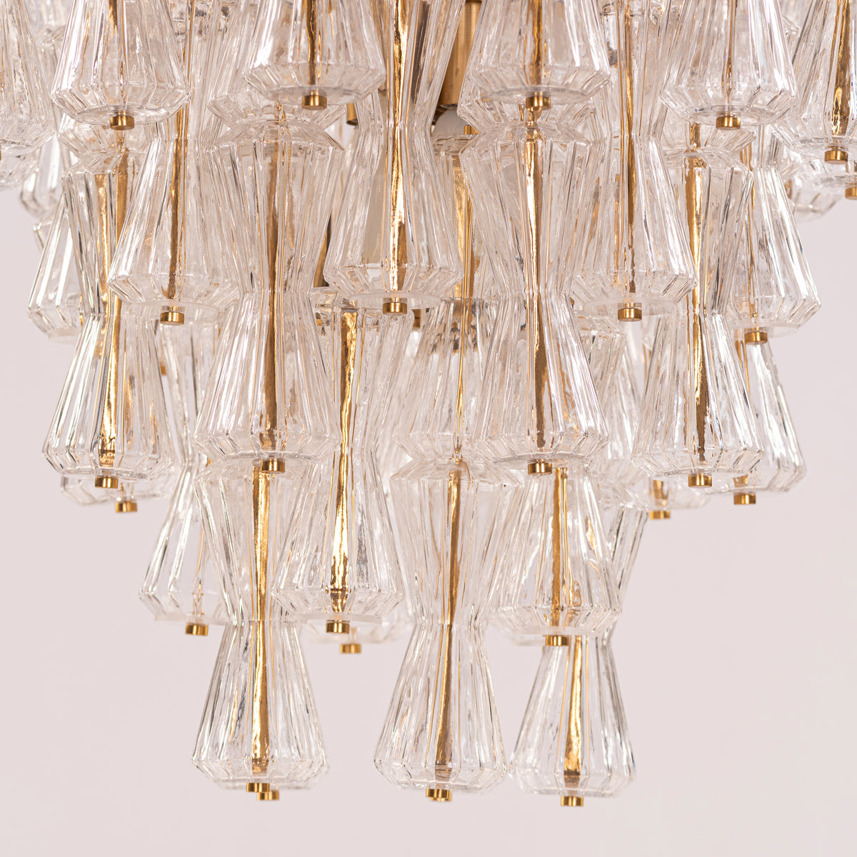 Light Rain (Gold) Textured Glass Chandelier