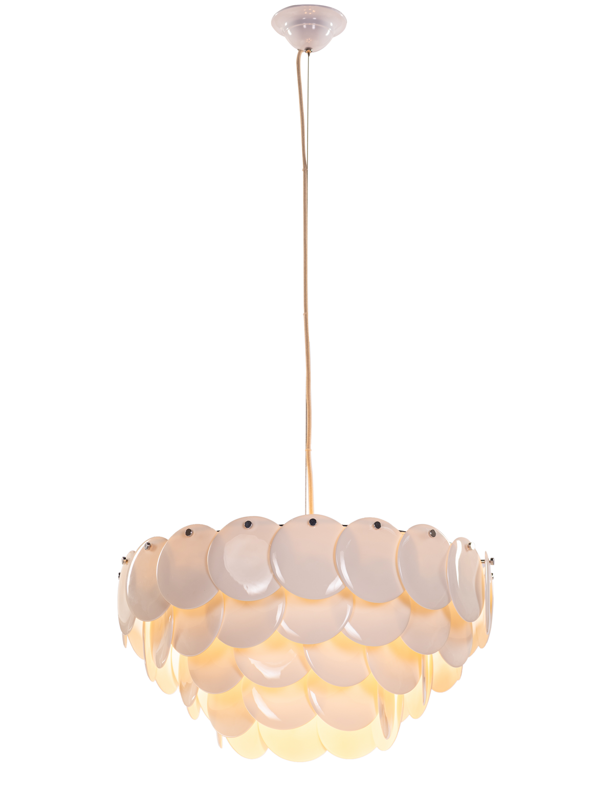 Porcelain Sail (Chrome, White) Ceramic Chandelier