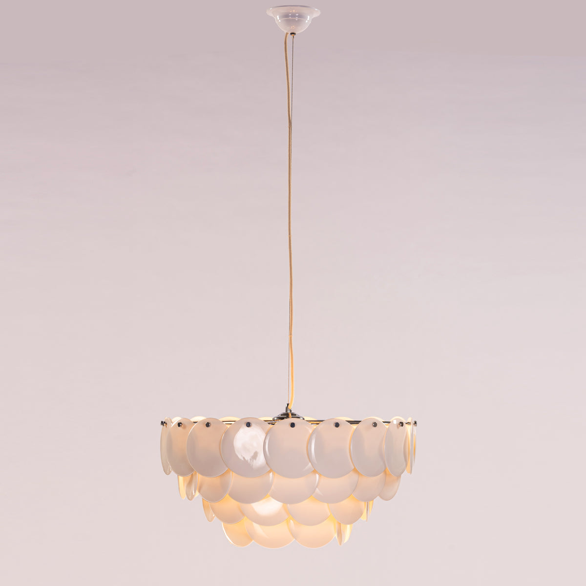Porcelain Sail (Chrome, White) Ceramic Chandelier