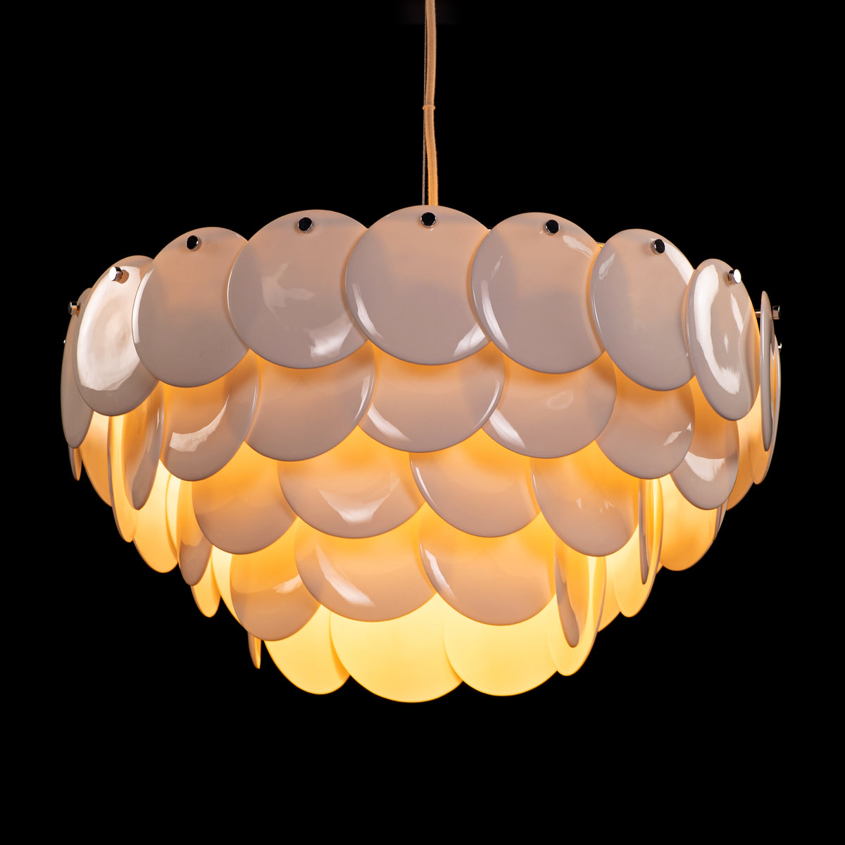 Porcelain Sail (Chrome, White) Ceramic Chandelier