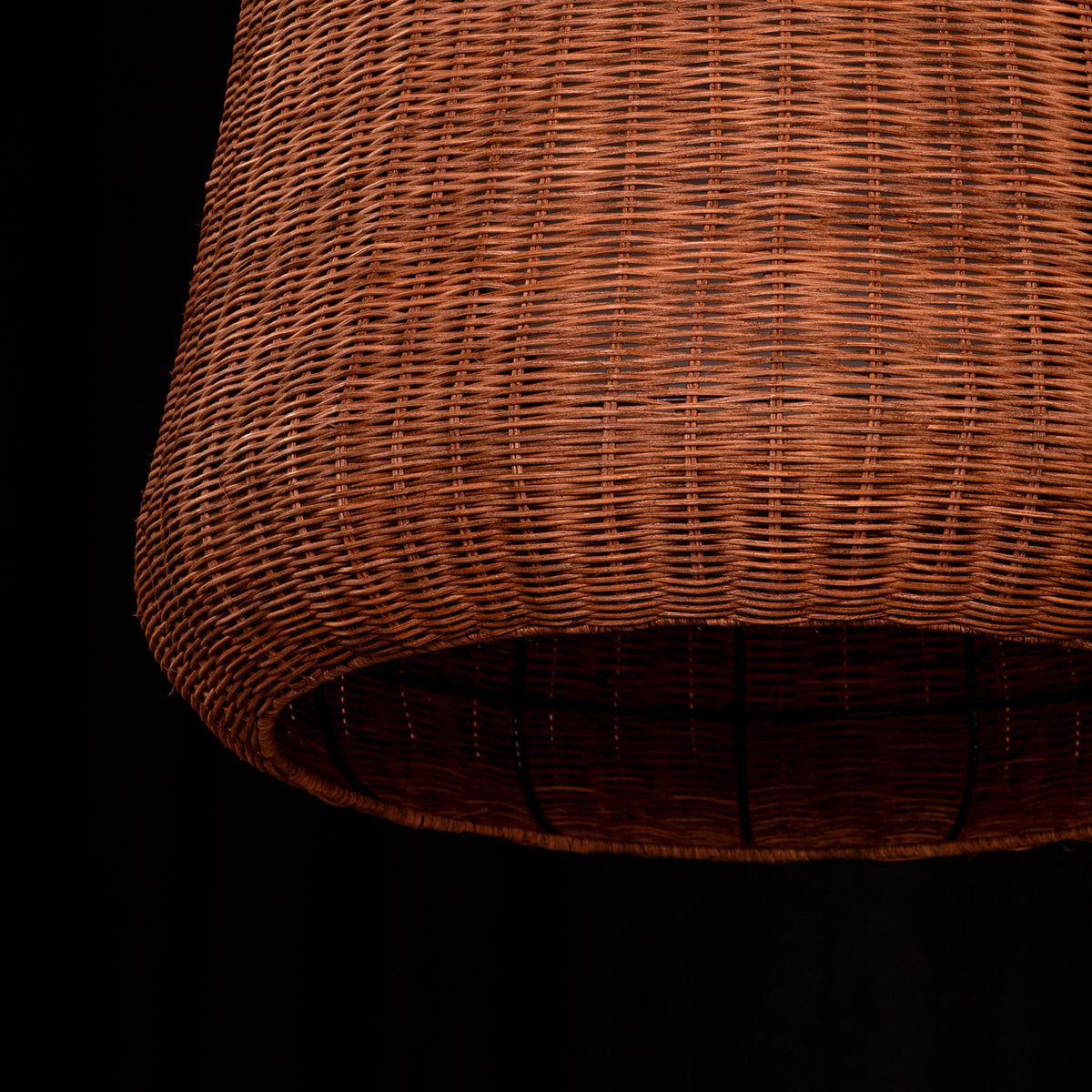 Sandswept Lantern (Black, Beige) Rattan Chandelier