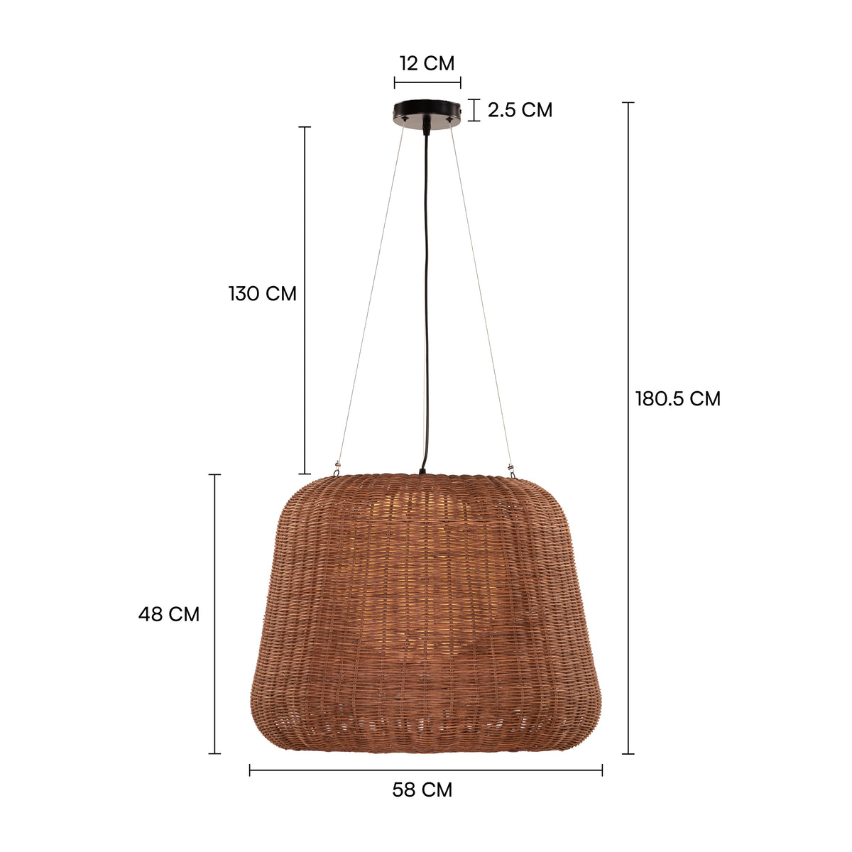 Sandswept Lantern (Black, Beige) Rattan Chandelier