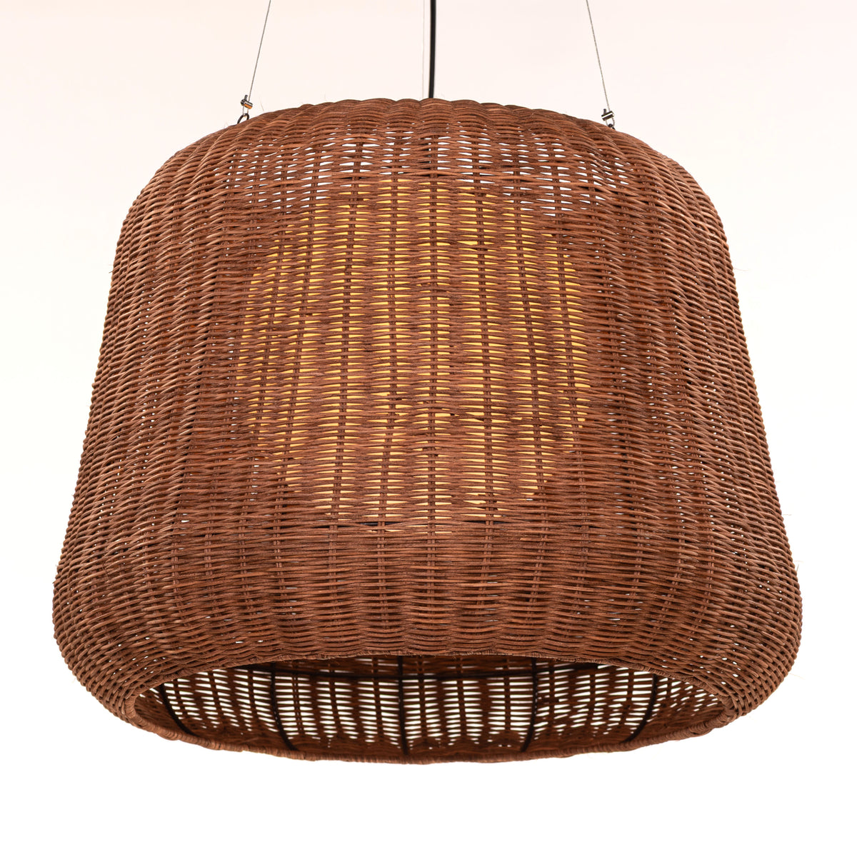 Sandswept Lantern (Black, Beige) Rattan Chandelier