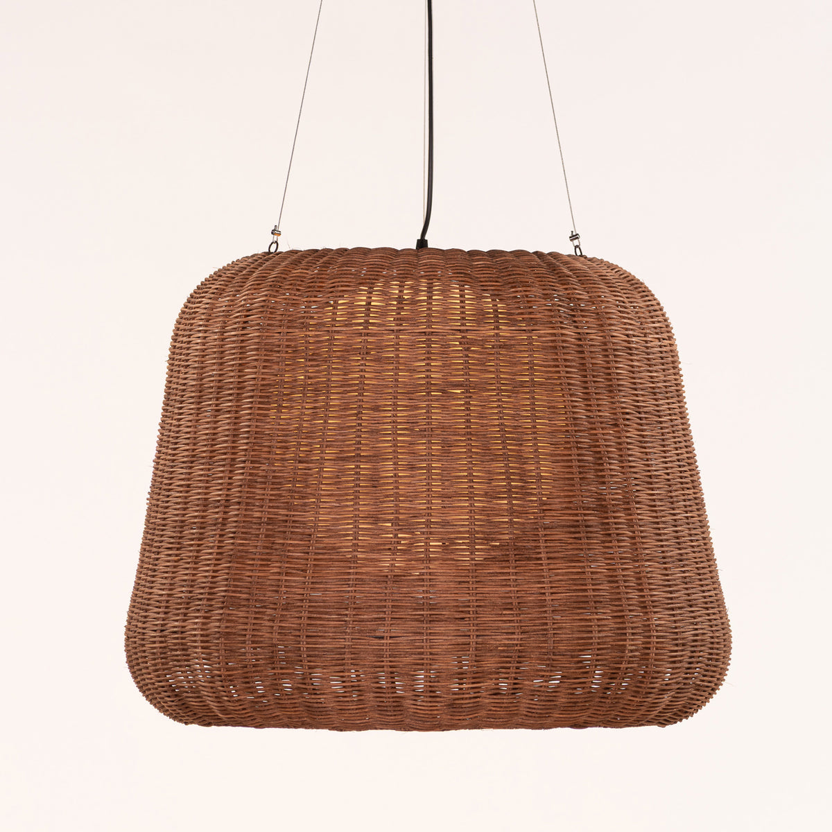 Sandswept Lantern (Black, Beige) Rattan Chandelier