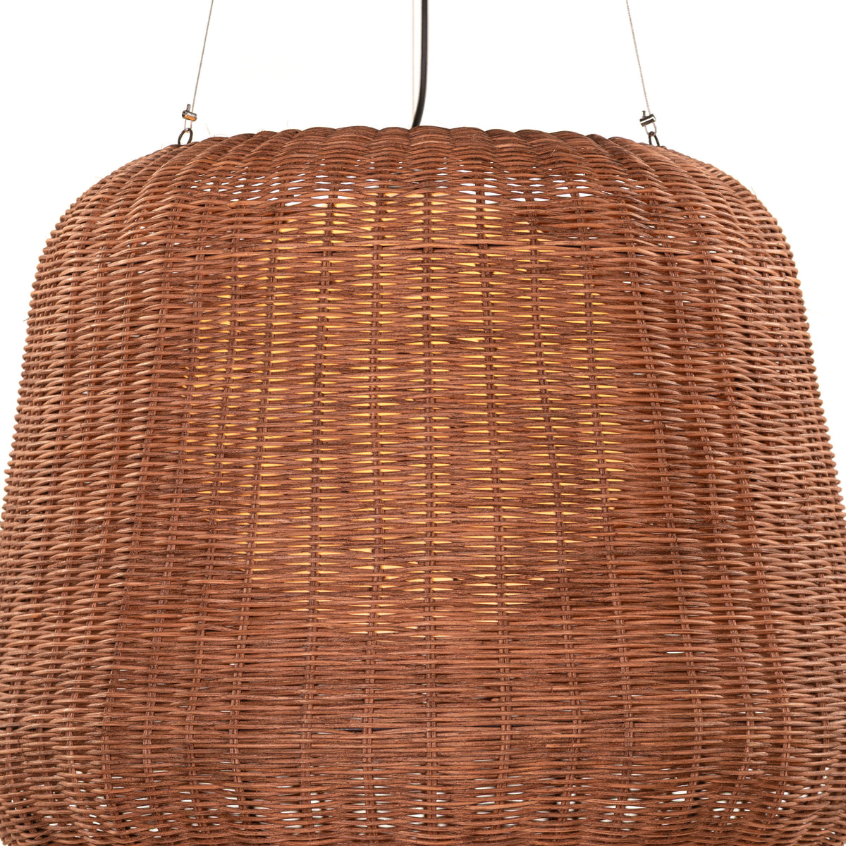 Sandswept Lantern (Black, Beige) Rattan Chandelier
