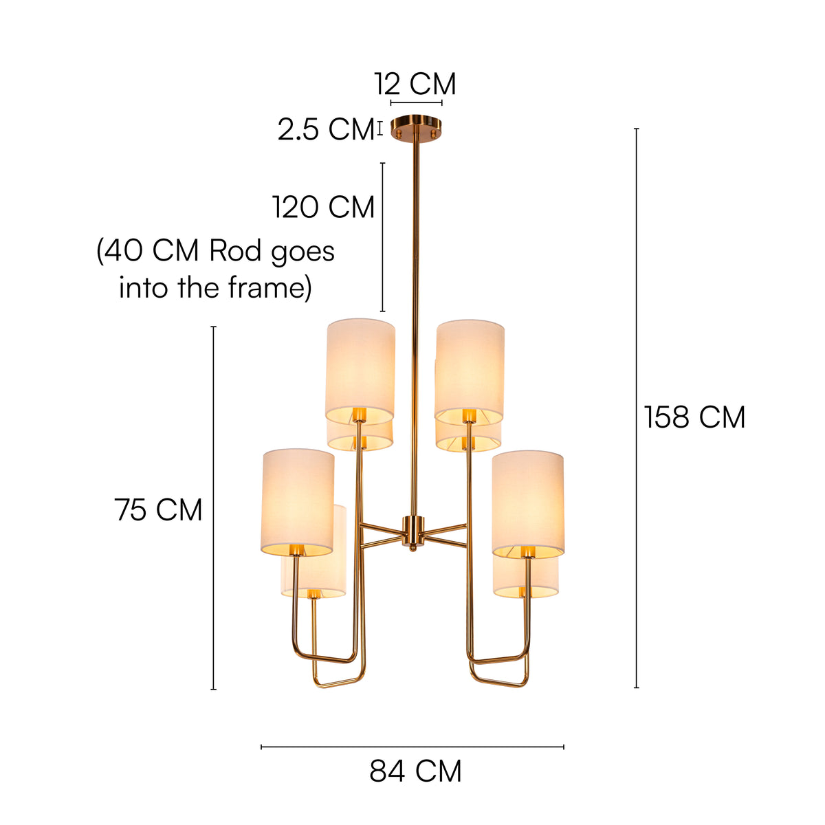 Chelsea (Gold, White) Chandelier