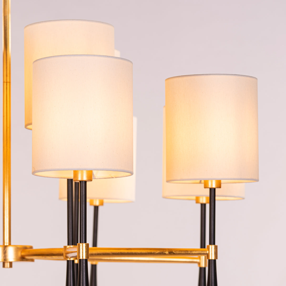 Windsor (Black, Gold, White) Fabric Chandelier
