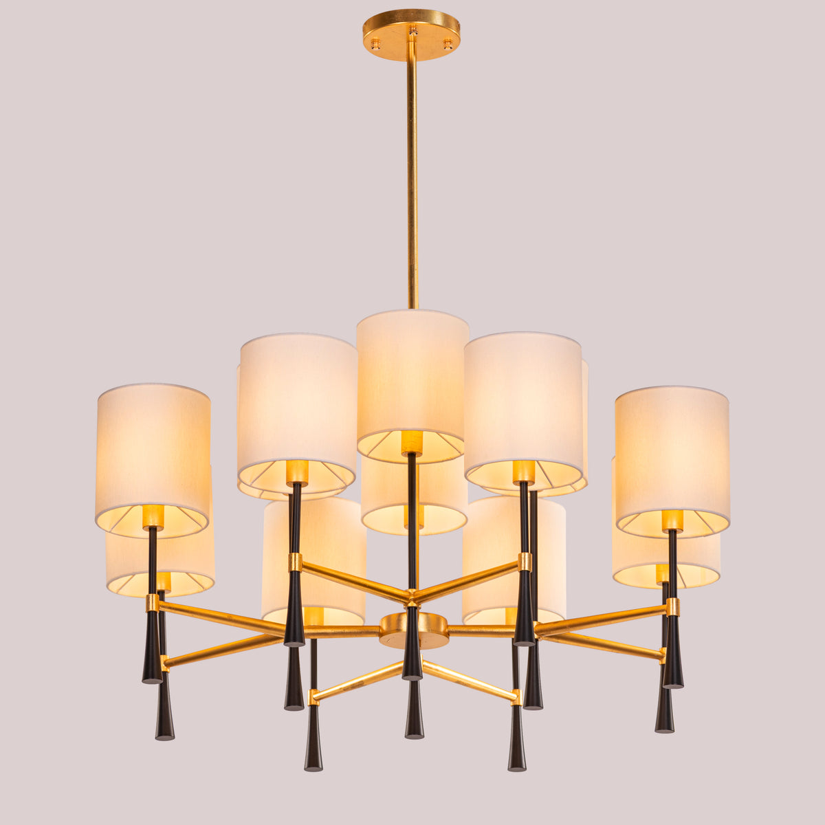 Windsor (Black, Gold, White) Fabric Chandelier
