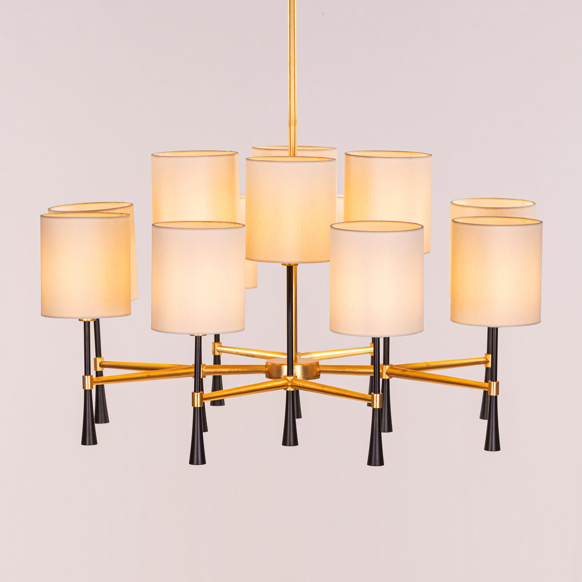 Windsor (Black, Gold, White) Fabric Chandelier