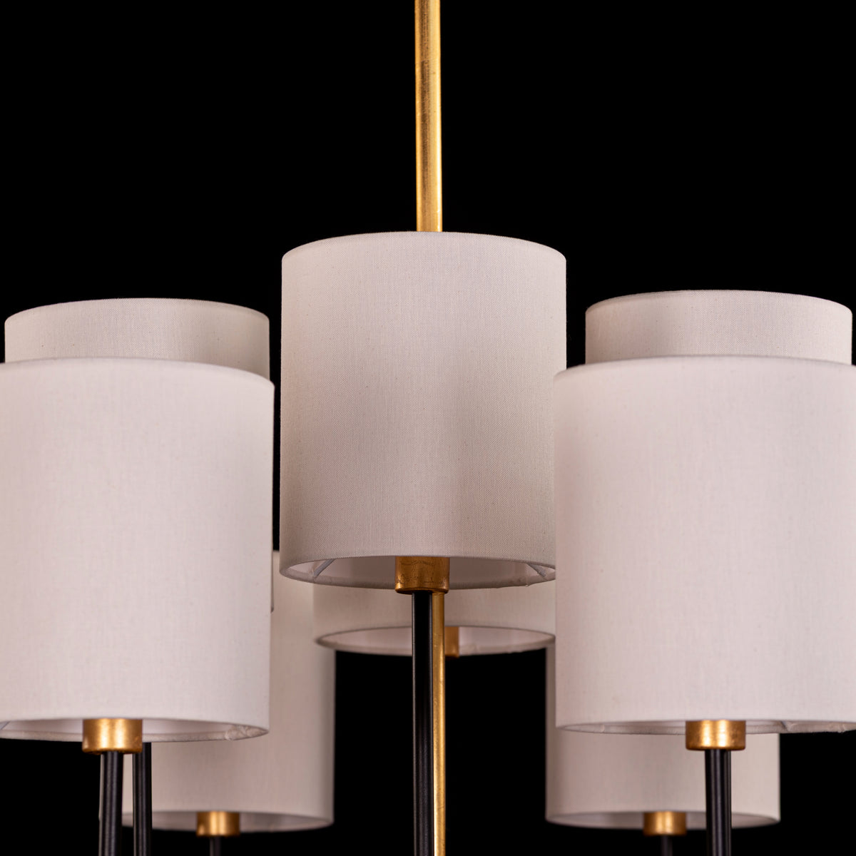Windsor (Black, Gold, White) Fabric Chandelier