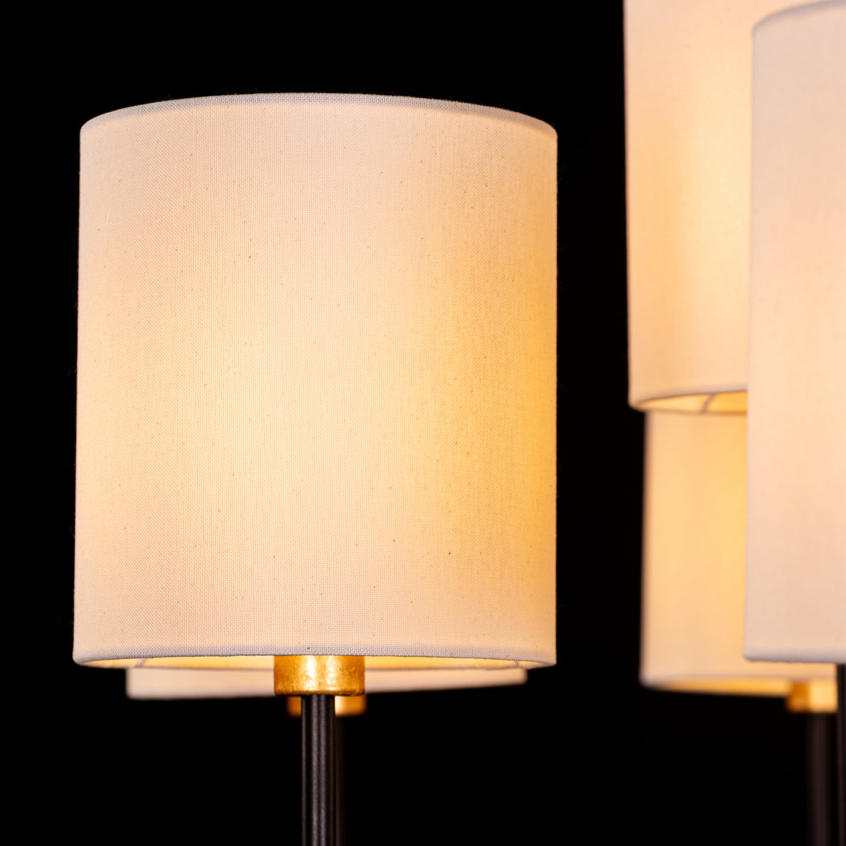 Windsor (Black, Gold, White) Fabric Chandelier