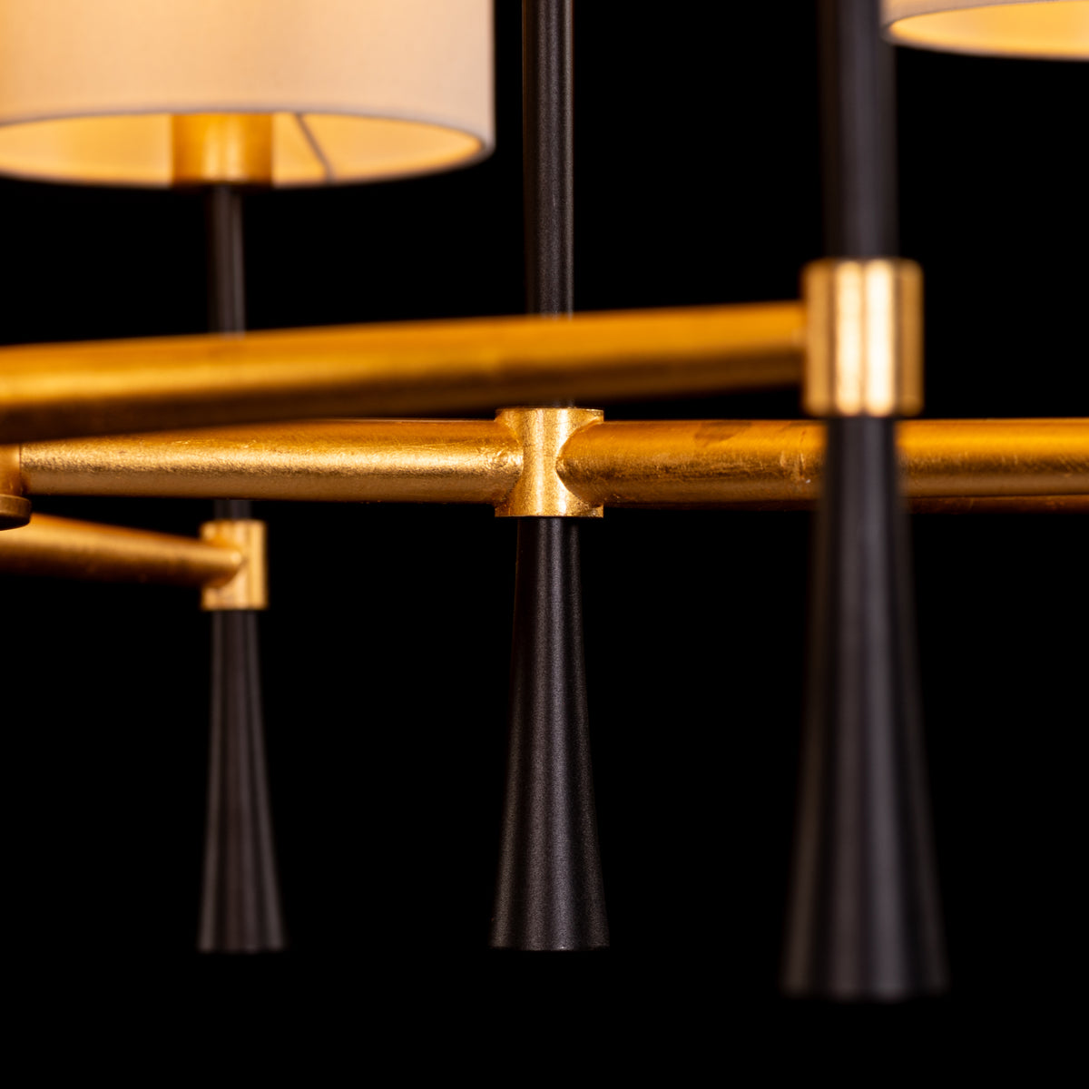Windsor (Black, Gold, White) Fabric Chandelier