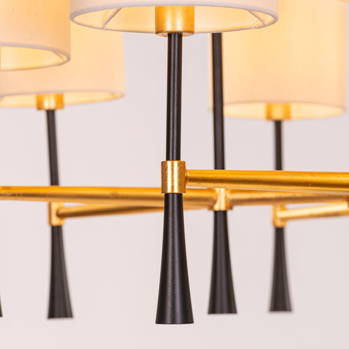 Windsor (Black, Gold, White) Fabric Chandelier