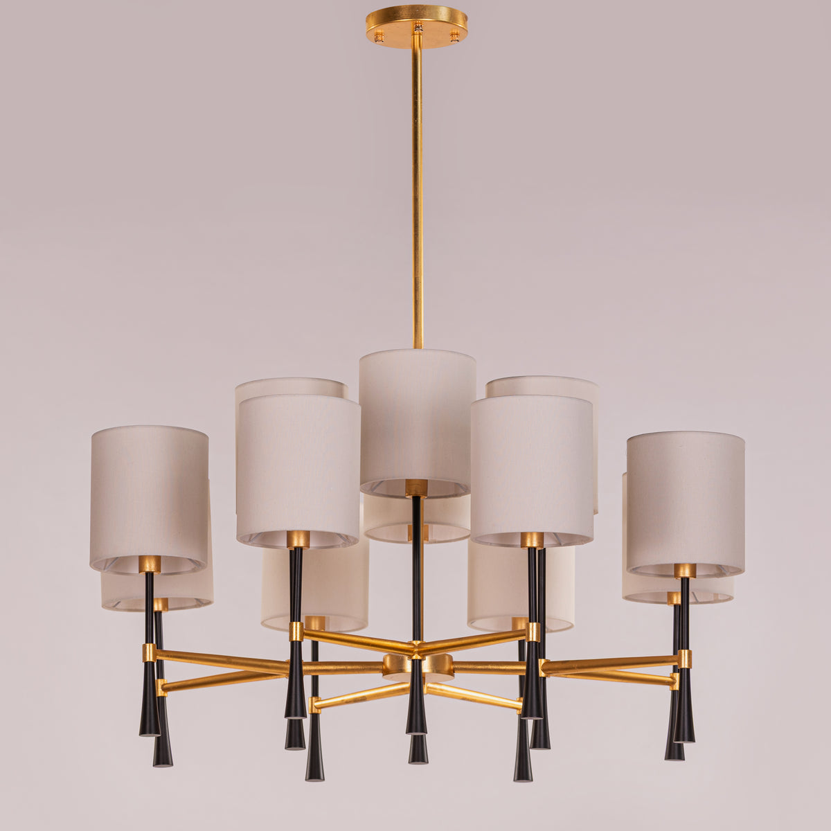 Windsor (Black, Gold, White) Fabric Chandelier