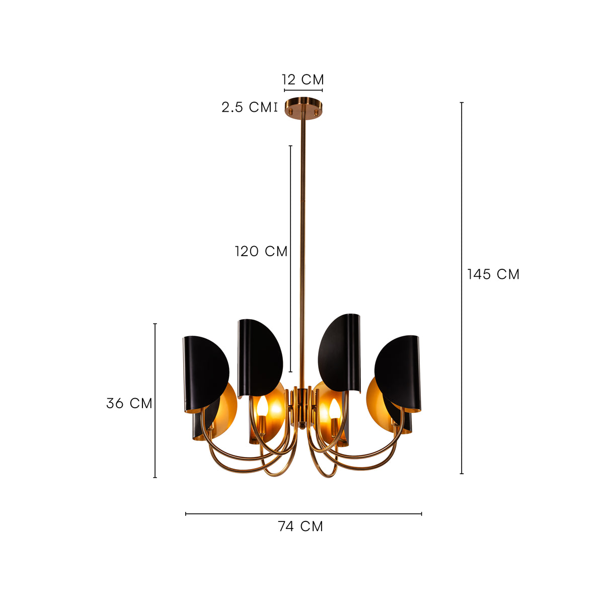 Umbra (Black, Gold) Chandelier
