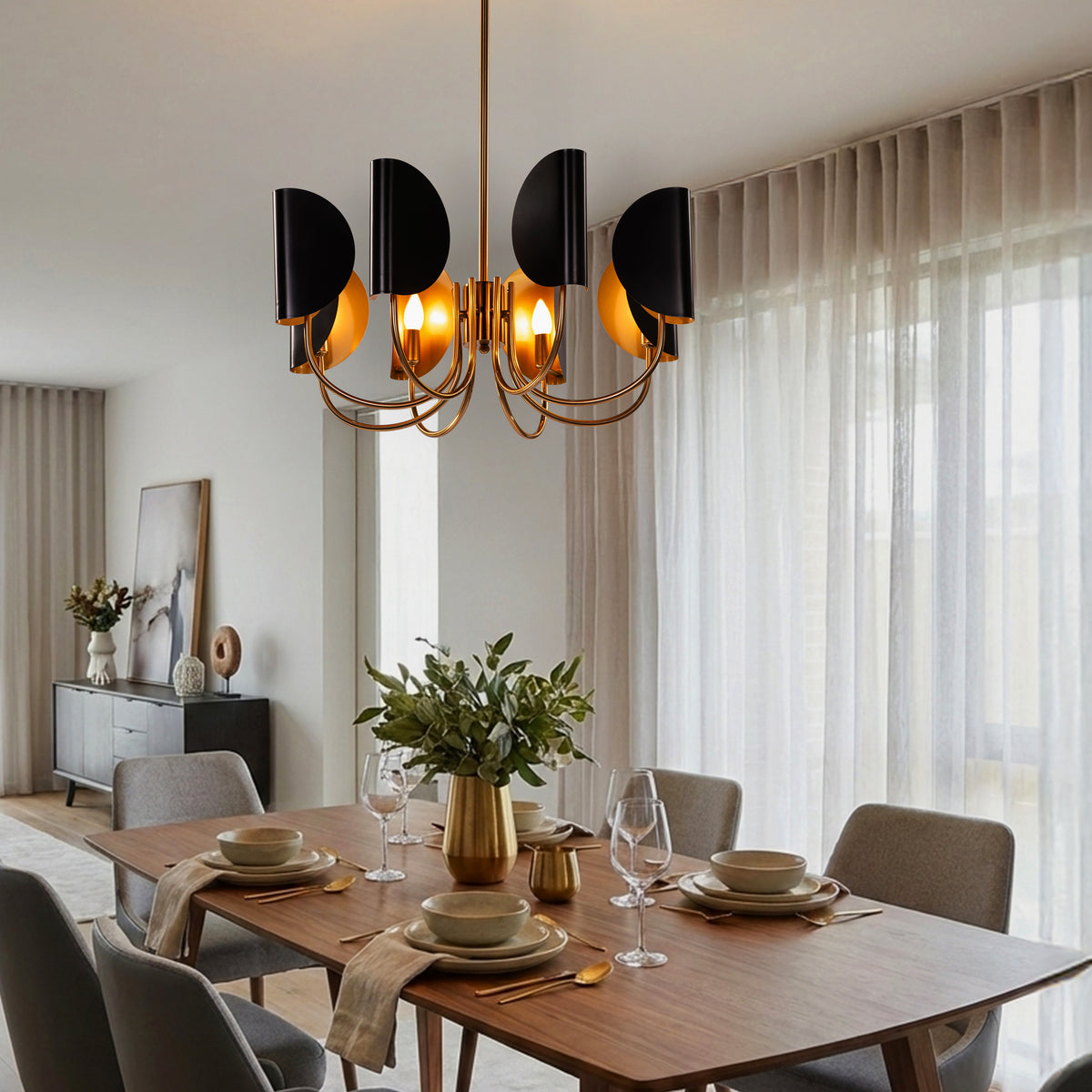 Umbra (Black, Gold) Chandelier