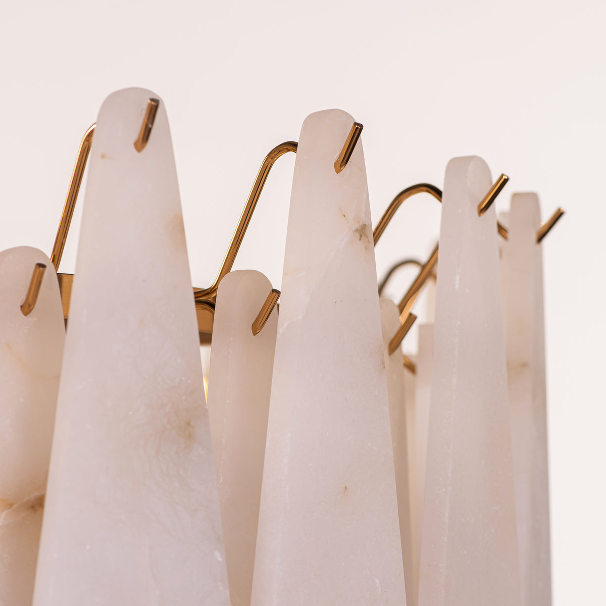 Ivory Cascade (Gold, White) Alabaster Chandelier