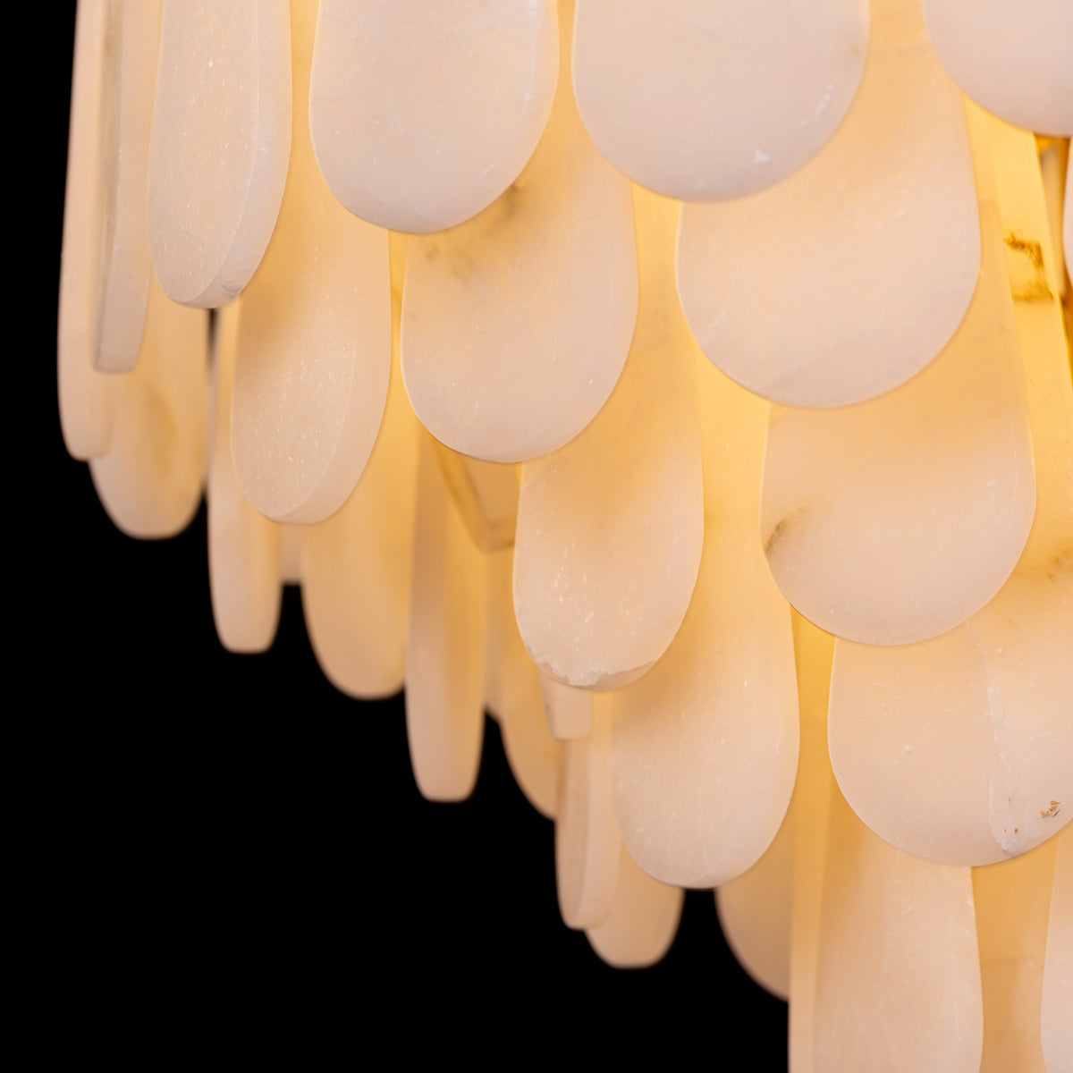 Ivory Cascade (Gold, White) Alabaster Chandelier