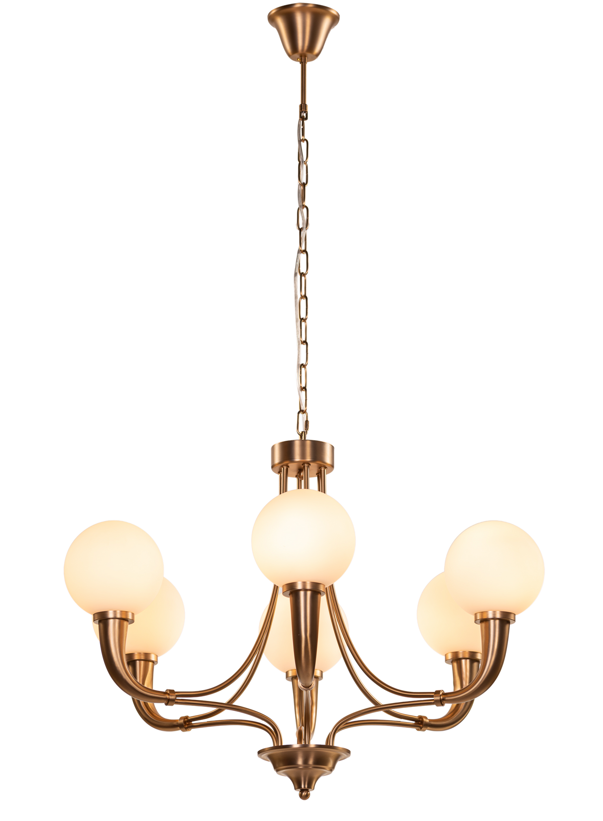 Kenswick (Gold, White) Frosted Glass Chandelier