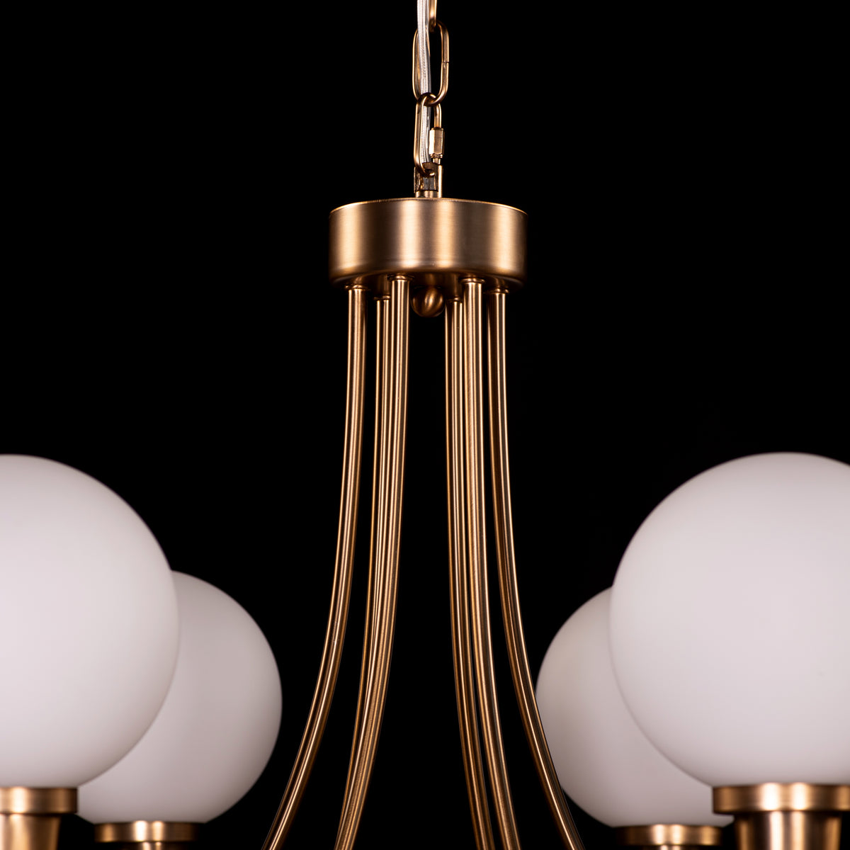 Kenswick (Gold, White) Frosted Glass Chandelier