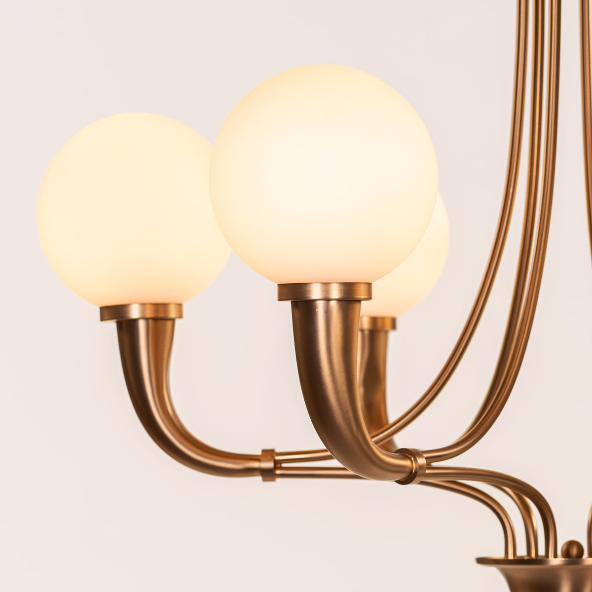 Kenswick (Gold, White) Frosted Glass Chandelier