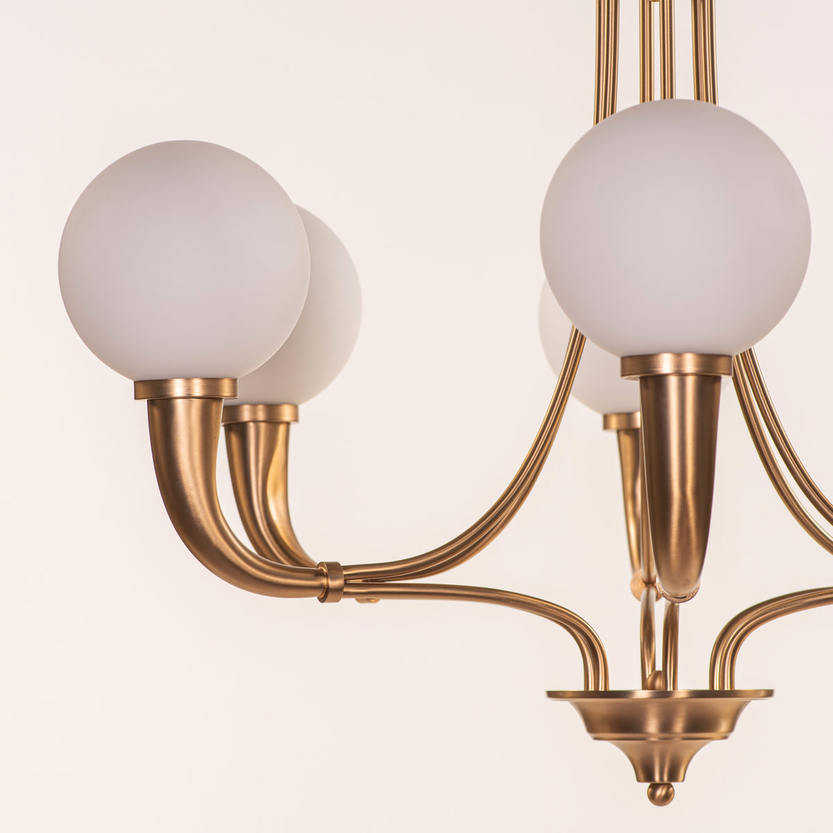Kenswick (Gold, White) Frosted Glass Chandelier