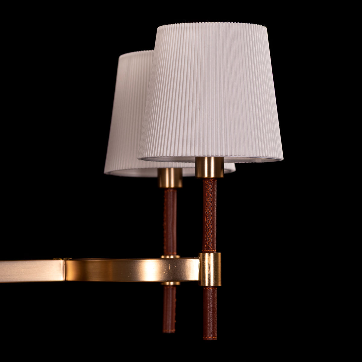 Mayfair Mews (Gold, White) Faux Leather Chandelier