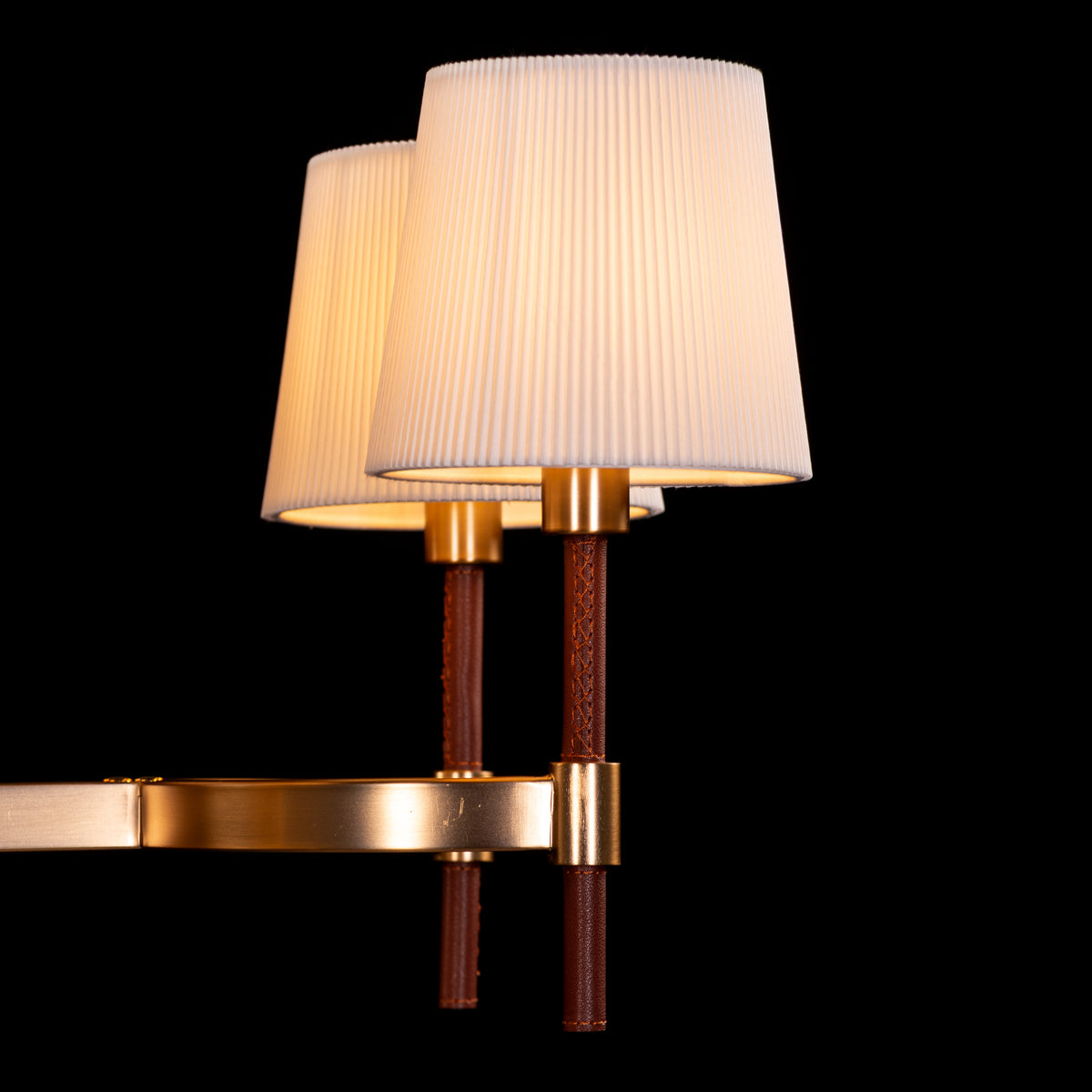 Mayfair Mews (Gold, White) Faux Leather Chandelier