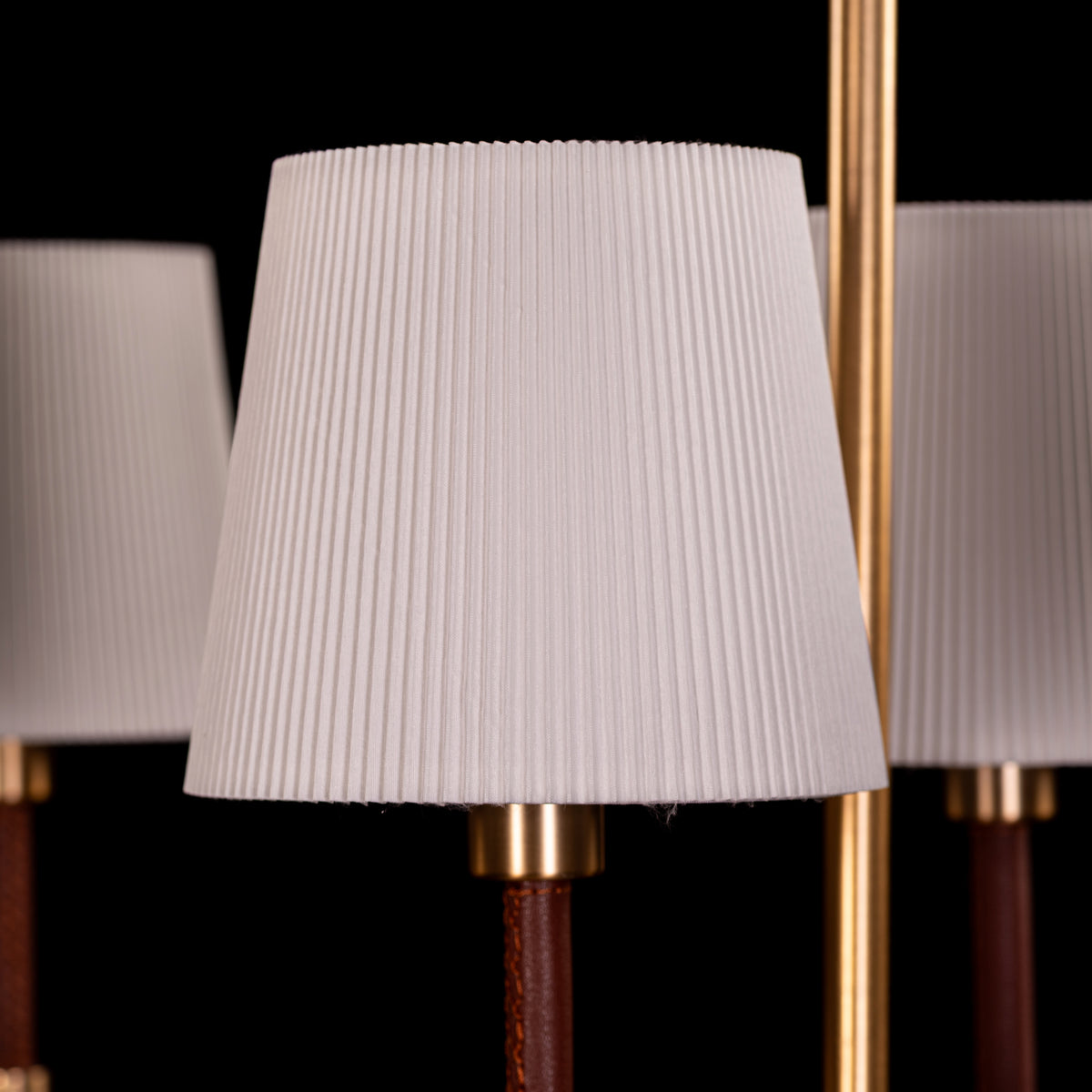 Mayfair Mews (Gold, White) Faux Leather Chandelier